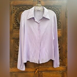Tahari Lavender Button-Down Women's Blouse